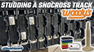 STUDDING A SNOCROSS RACE SLED WITH WOODYS TRACTION PRODUCTS THE CORRECT AND LEGAL WAY [upl. by Redneval]