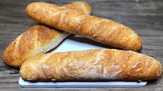 HOMEMADE BAGUETTE  NoKnead French Baguette Bread [upl. by Tena]