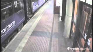 CCTV captures drunk woman falling between train and platform [upl. by Dasya456]