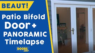 Outdoor Bifold Door Installation Timelapse  Product Reveal  Panoramic range by Doors Plus [upl. by Lleroj]