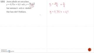 Matematik 5000 Ma 2c Kapitel 1 Räta linjens ekvation Inledning 1211 [upl. by Wonacott]