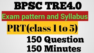 BPSC PRT syllabus and Exam patternclass1 to 5BPSC TRE 40 [upl. by Aneladgam]