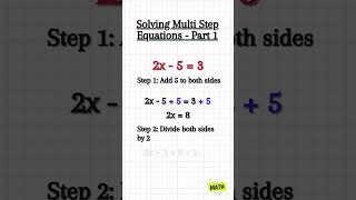 Solving Mult Step Equations🤓maths algebra algebrabasics mathsshorts equation trending [upl. by Eelek]