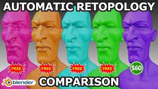 Automatic Retopology Battle Comparison of Five Auto Retopo Tools for Blender Shorts [upl. by Mllly783]