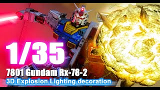 135 Gundam Rx782 Explosion Light decoration 7801 Led cob toys [upl. by Jillie]