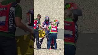 Quartararo and Zarco crash together 💥  2023 DutchGP [upl. by Egarton]