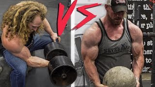 Who Builds Bigger Arms BODYBUILDING vs STRONGMAN [upl. by Frendel]