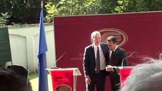 NATO Secretary General Jens Stoltenberg ignores question about Albanian extremism in Macedonia [upl. by Lleuqar]