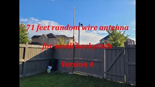 71 feet Random Wire Antenna DIY For Small Backyards with SWR Results Version 4 [upl. by Ilatan359]