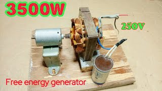 How to make free energy generator with DC Motor to AC generate 250v3500w power supply [upl. by Eolanda674]