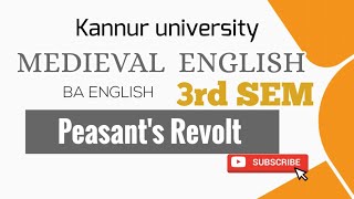 Peasants Revolt Old to Medieval English Period Kannur University [upl. by Garaway]