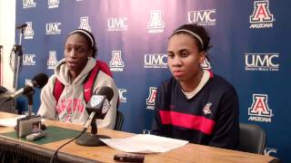 Ify Ibekwe amp Davellyn Whyte Post Game 122 by Arizona Athletics [upl. by Leagiba]