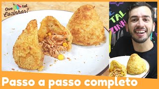 COXINHA DE FRANGO NA AIRFRYER  Massa fácil de coxinha simples e gostosa [upl. by Airym]