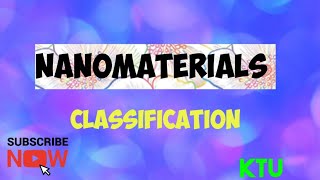 KTUENGINEERING CHEMISTRY 🔴NANOMATERIALS CLASSIFICATION🔴 [upl. by Chor]