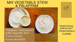 Palappam Mix Vegetable Stew  Vellayppam  Priyasweekend recipes [upl. by Leyes]