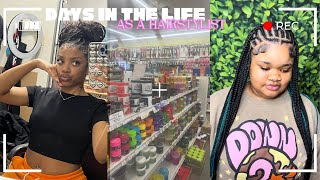 days in my life as a hairstylist  clients  money  hair store  Trinity Simone [upl. by Llenrev173]