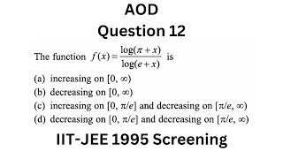 AOD Question 12 IITJEE 1995 Screening Question [upl. by Plath]