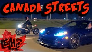 CANADA Street Racing  Evading POLICE 1100hp Corvette RX7 amp more [upl. by Horner]