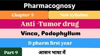 AntiTumor VincaPodophyllum  Unit5 L9  Pharmacognosy  D pharm 1st year  full detail explain [upl. by Farrish]