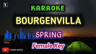 BOURGENVILLA  Karaoke kumpulan SPRING  Female key [upl. by Maurizia]