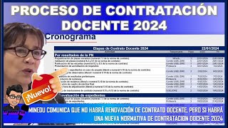 🔴LO ULTIMO👉 PROCESO DE CONTRATACIÓN DOCENTE 2024 [upl. by Araes]