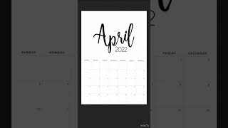 FREE BLANK CALENDAR FOR APRIL 2022 [upl. by Hijoung705]