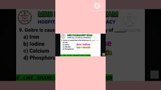 RRB Pharmacist EXAM Drugs inspector exam jipmer pharmacist exam goitre [upl. by Edelman307]