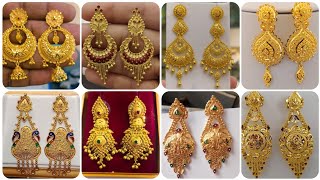 🌸🌸40 Stylish Gold Earrings Design l Trendy Gold Earrings Ideas l New Gold Earrings Collection💚 [upl. by Arotahs]