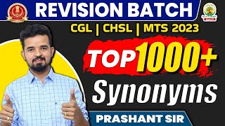 DAY 18  Top 1000 Synonyms for SSC CGLCHSLCPOMTS Day 18 Revision Batch prashantsirenglish [upl. by Arok]