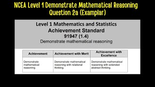 NCEA Level 1  Demonstrate Mathematical Reasoning Question 2a Examplar [upl. by Larsen]