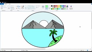 how to make scenery in laptop  ms paint drawing for kids  how to draw circle Scenery Drawing [upl. by Akemaj]