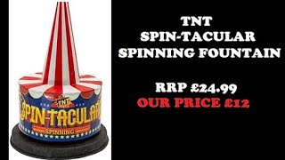 TNT FIREWORKS SPINTASTIC SPINNING FOUNTAIN  £12 AT MIDDLETON FIREWORK SHOP MANCHESTER [upl. by Partridge]