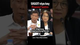 SAGOT NIYA KAY FRANCE CASTRO Duterte EJK QuadCom [upl. by Faunia]