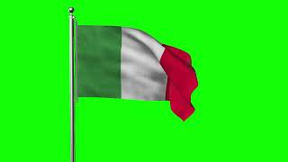 Green screen Footage  Italy Waving Flag Green Screen Animation  RoyaltyFree [upl. by Nanahs]