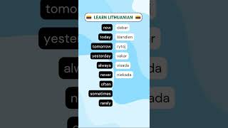 Time Expressions  Learn Lithuanian [upl. by Nawyt]