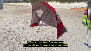 Review SportBrella Premiere UPF 50 Umbrella Shelter for Sun and Rain Protection 8Foot Blue [upl. by Clyte50]