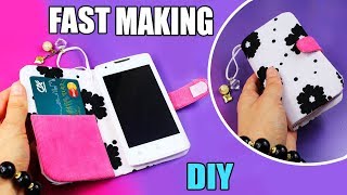 DIY FLIP PHONE CASE NO SEW amp FAST WAY TO MAKE WITH CREDIT CARD HOLDER [upl. by Quick]