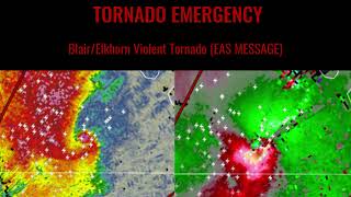 BlairElkhorn Violent Tornado  EAS amp Video Clip [upl. by Bela]