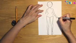 How to make a paper doll  Art for kids [upl. by Sessylu]