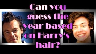 Can you guess the year just by looking at Harrys hair Harry Styles Hairstyles [upl. by Hueston]