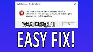 VCRUNTIME1401dll Was Not Found EASY FIX 2024  Including MSVCP140dll [upl. by Catton]