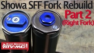 Showa SFF Fork Rebuild amp Seal Replacement Part 2 Right Fork [upl. by Ainessej]