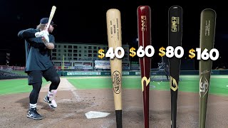 DOES PRICE MATTER ON WOOD BATS  40 vs 60 vs 80 vs 160 vs 300 Wood Bat Review [upl. by Nnawtna]