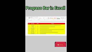 🙂🙂How to Create Progress Bars in Excel ➡️Excel shortcut  no copyrights BharathUjireExcel Magic🎶🎶 [upl. by Kinny]