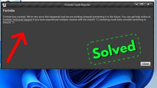 Fix Fortnite Crash Reporter  Fortnite has crashed were very sorry this happened and we are working [upl. by Noswal807]