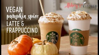 Healthy Vegan Pumpkin Spice Latte amp Frappuccino  Starbucks Copy Cat Recipe [upl. by Eiramanel]