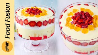 Eid Dessert Recipe  Strawberry amp Fruit Custard Trifle by Food Fusion [upl. by Parnas413]