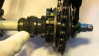 Shimano Nexus Inter 8 Sun Gears how does shifting work Schalten einer Nexus 8 Gang Nabenschaltung [upl. by Eidaj]