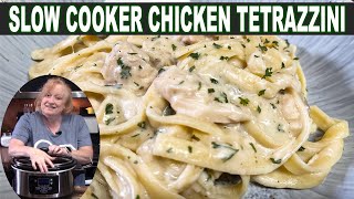 SLOW COOKER CREAMY CHICKEN TETRAZZINI Pasta Dish [upl. by Hanala]