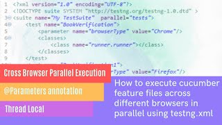 Cross Browser Execution of feature files using TestNG  Parameters annotation  Thread Local [upl. by Isabella]